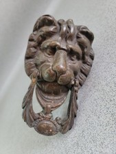 Reclaimed Large Vintage Brass Lion Head Door Knocker Lions Old Face over 800g