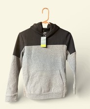Tek Gear Boys M Black and Grey Ultrasoft Fleece Hoodie Kangaroo Pocket NWT