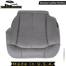 Cubierta de asiento inferior gris para conductor de cuero genuino gris para Chevy Silverado 1999-2002