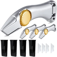 4 Pcs Navajas Para Roofing Carpet Knife Heavy Duty Vinyl Drywall Knife with R...