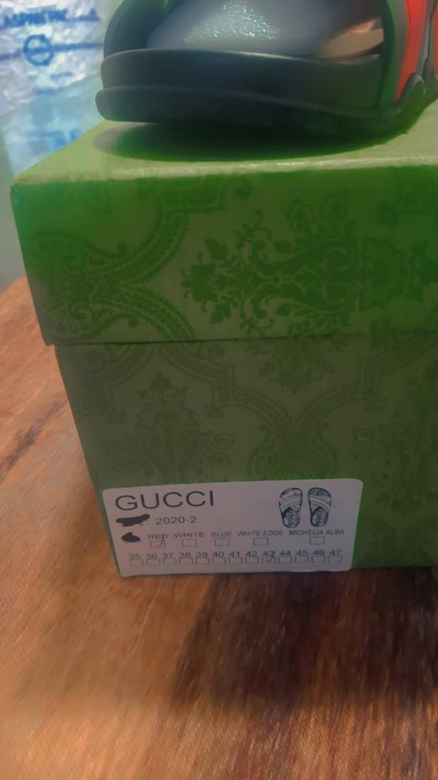 Gucci Men's Green Red Striped Slide Sandals Rubber Size 43 2020-2 thumbnail 2