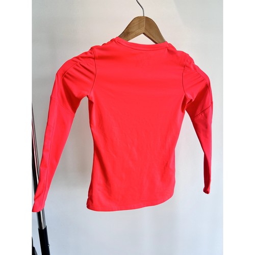 Under Armour Heatgear Fitted Neon Coral Athletic Long Sleeve Shirt Sz 6-7 YXS - Picture 4 of 5