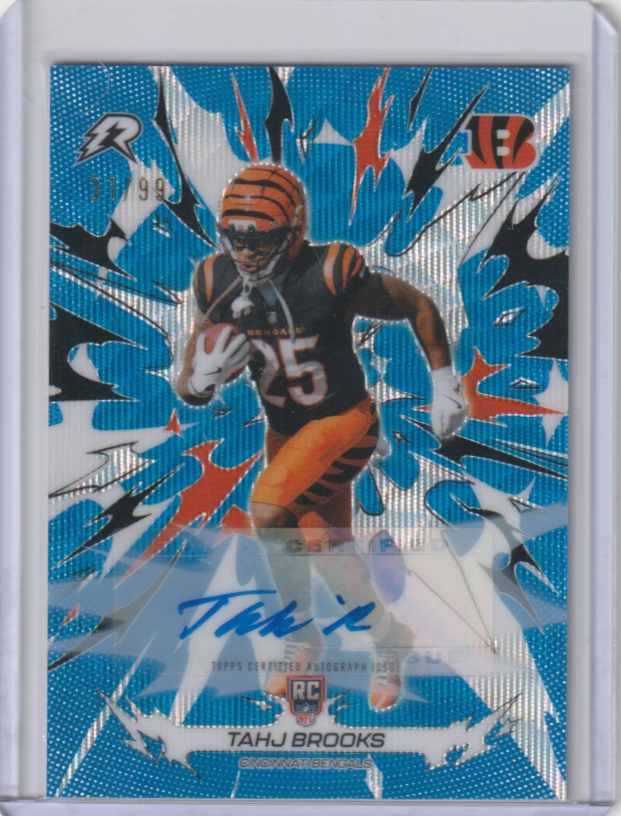 2025 Topps Resurgence Tahj Brooks /99 Blue Wave Auto Rookie