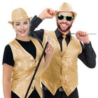 Pailletten Weste unisex gold glitzernde Weste Damen Herren goldfarben Karneval