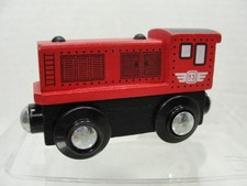 Wooden train engine 13 red toy magnets