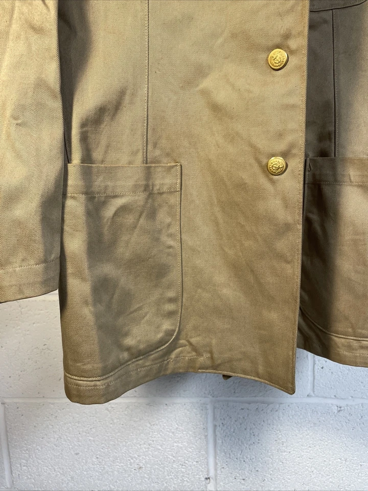 WW2 Khaki USCG Coast Guard Dress Uniform Jacket Coat Vet Henry Plt 36 Vtg - Image 3 of 4