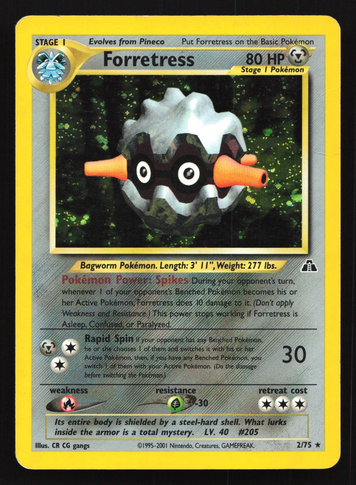 Forretress 2/75 Neo Discovery Holo Rare Pokemon Card