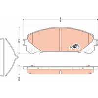 Bremsbelagsatz Scheibenbremse TRW GDB3484 Cotec FüR Toyota Toyota (Gac) Lexus
