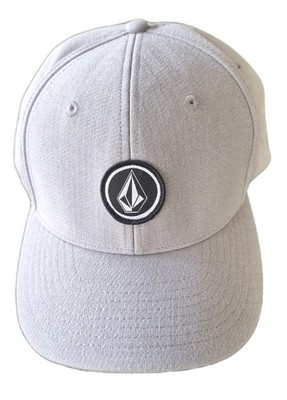 Volcom Stone Patch Fitted Hat Gray L/XL Solid 6 Panel Vent Holes