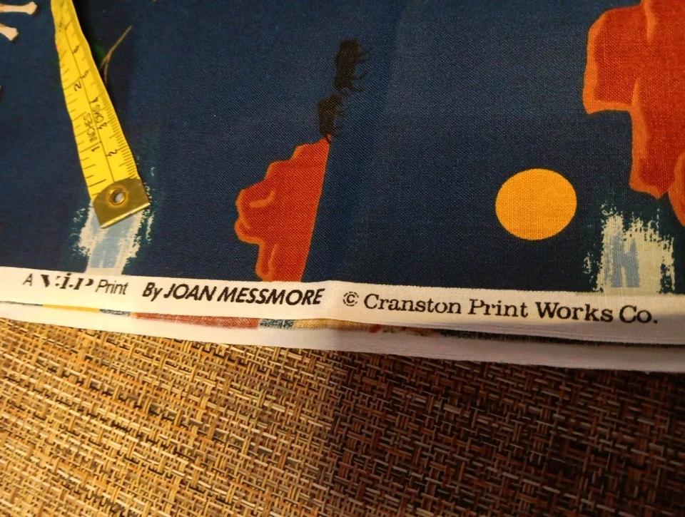 2 1/8 Yards+Cotton Fabric VIP Print Joan Messmore Cranston Print Works NEW  - Image 4 of 4