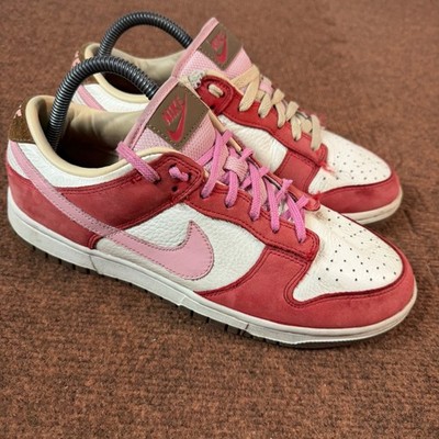 A- Nike Dunk Low Valentines Day 2024 White Team Red Adobe FB7910-600 Womens 9.5