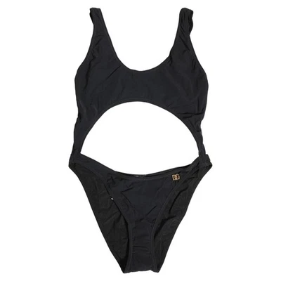 Maillot de bain une pièce DOLCE & GABBANA noir logo découpé IT4 / L RRP... - Photo 1/4