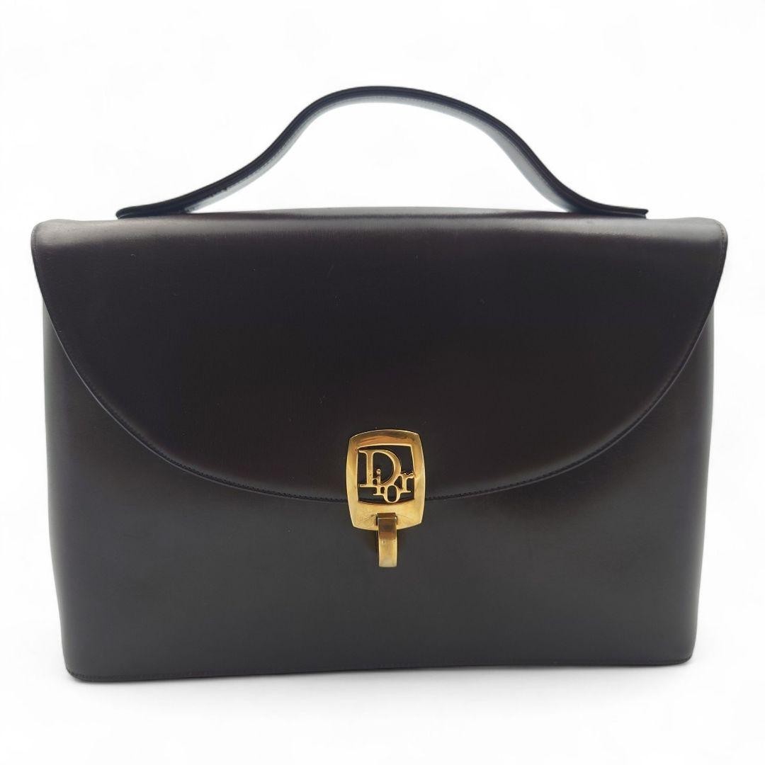 Christian Dior Hand bag 2way Leather Black Vintage Comes with a clasp From Japan