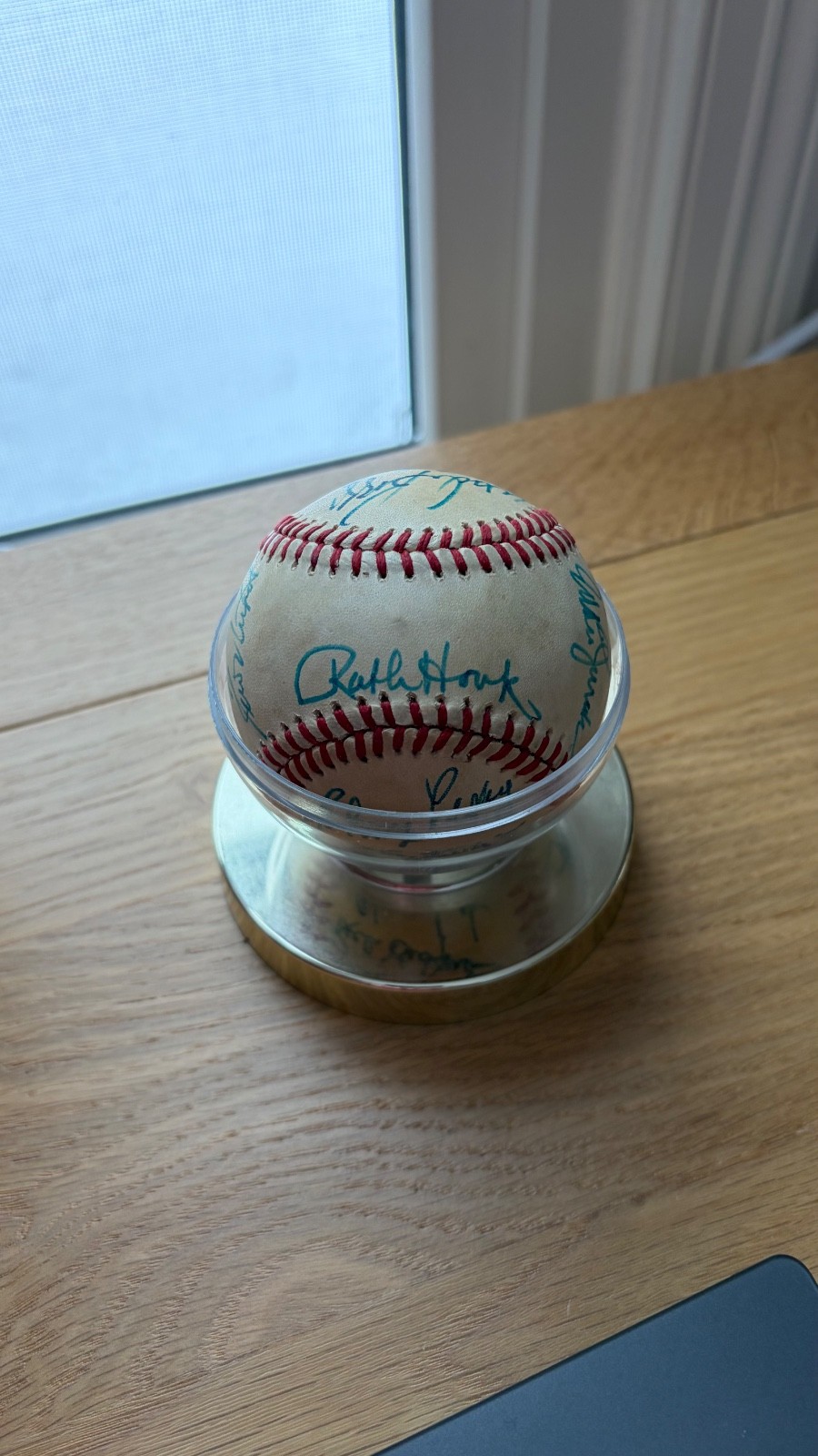 Boston RED SOX AUTOGRAPHED Baseball HOF Pesky Wade Boggs Dwight Evans Rice