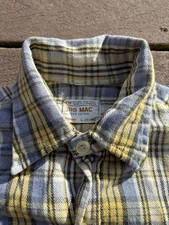 Vintage 1960s Big Mac All Cotton Flannel Thrashed Distressed Tagged L Fits M