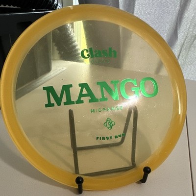 Clash Discs Mango Midrange Disc Golf Disc First Run Yellow Rim