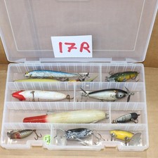 Lot 17R Tackle Box Of Small Fishing Lures Heddon Top Dog JitterBug +Others Case