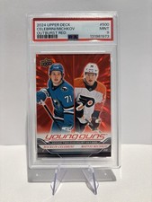 2024 Upper Deck #500 CELEBRINI/MICHKOV Red Outburst Young Guns /25 PSA 9 - Pop 4