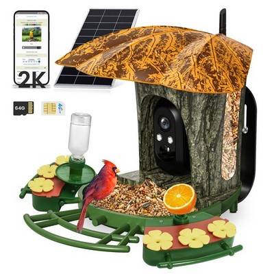 4G Smart Bird Feeder 2K Solar Powered Camera Motion Activated IP65 Waterproof