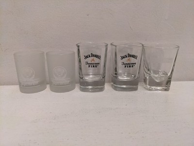 Lot of 5 Small Shot Jagermeister Jack Daniels Tennessee Fire Jameson