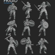 Fantasy Viking Shieldmaiden Tabletop Miniatures 28mm X10 By Frigid