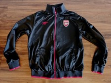 Arsenal FC Official Soccer Jacket Men s Large Black Red Futbol see measurements