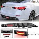 For Nissan Sentra Carbon Fiber Rear Bumper Diffuser Spoiler Lip LED Tail Light