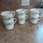 Vintage Corning Ware Corelle Callaway Ivy Scalloped Coffee Tea Cups - Lot Of 6