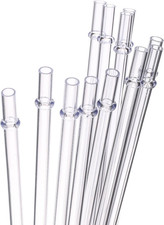 11 Inch Clear Reusable Plastic Replacement Drinking Straws Extra Long for 24Oz &