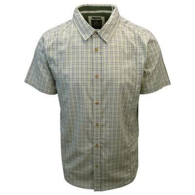 prAna Herren Chartreuse grün Box kariert S/S gewebtes Hemd (Slim Fit) S01