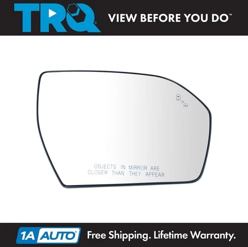 TRQ Exterior Side View Door Mirror Glass Heated Blind Spot RH for Expedition