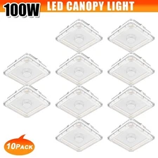 10Pack LED Canopy Gas Station Light 100W Adjustable 4500K/5000K/5700K 13500Lumen