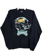 Jacksonville Jaguars Helmet unisex NFL black crewneck sweatshirt QT6281