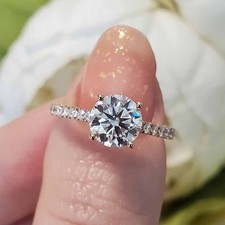 1.80CTW Round Cut DVVS1 Moissanite Wedding Anniversary Ring 14k Rose Gold Plated