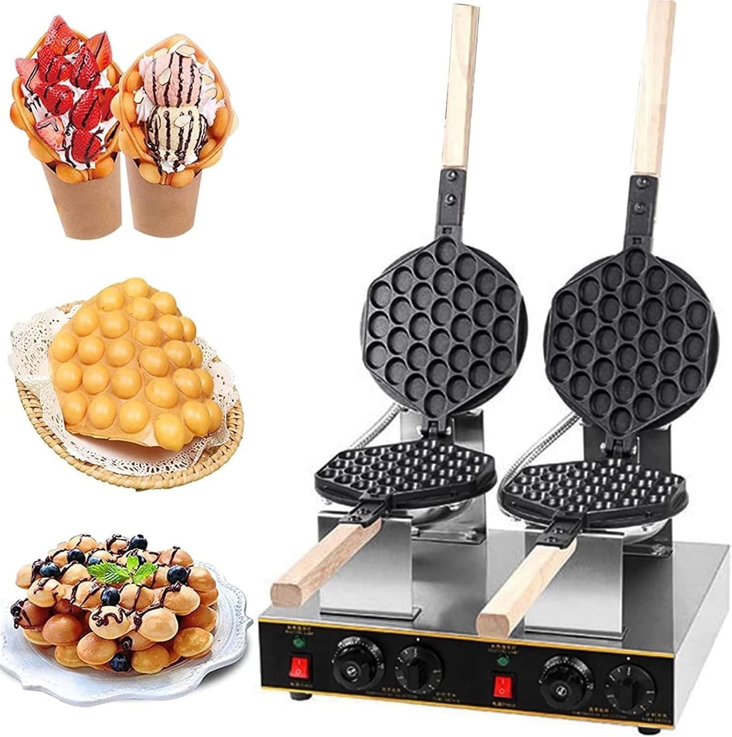 Bubble Waffeleisen Waffelgerät Waffelautomat Waffle Maker Bubble waffle Doppel