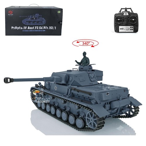 Henglong 1/16 7.0 Plastic German Panzer IV F2 3859 RTR 2.4G RC IR Tank Model - Picture 5 of 12