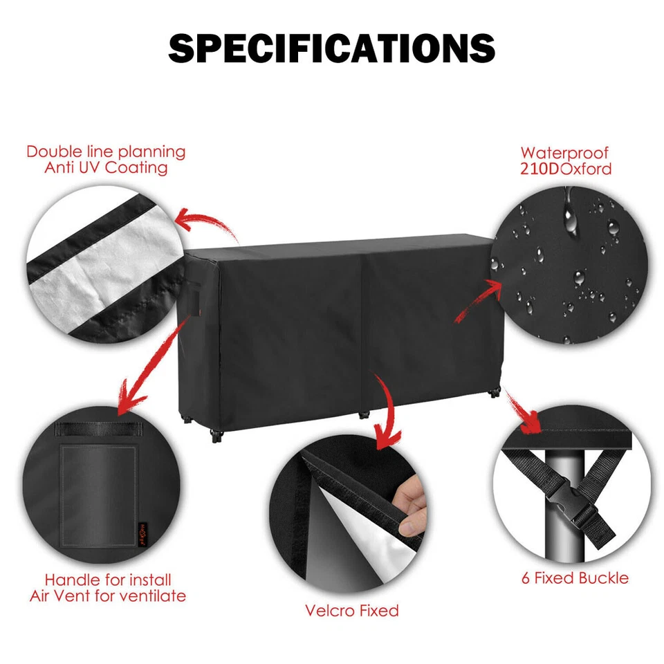 8 Feet Firewood Log Rack Cover Heavy Duty Outdoor Waterproof Dust Sun Protector - Image 2 of 4