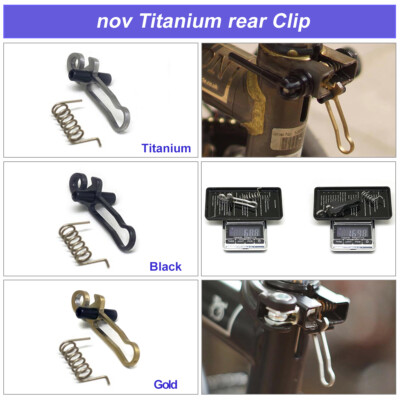 nov Titanium rear Clip Ver 1.5 [Ultra Light Weight] for Brompton Parts novdesign