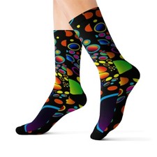 All Over Print Adult Socks Psychedelic Polka Dots Colorful Fun Funky