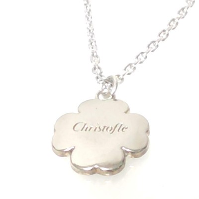 Christofle Lucky Four-Leaf Clover Keychain Charm France  accessories women used