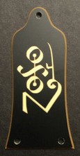 GUITAR TRUSS ROD COVER - Engraved Etched EPIPHONE - JIMMY PAGE ZOSO BLACK GOLD