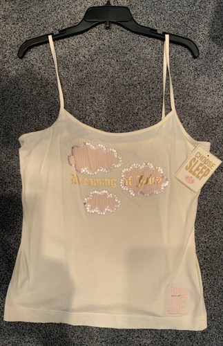 Juicy Couture original Y2K Pajama top Cloud Sleep tank Pink Scotty Dog sequins - Picture 10 of 10