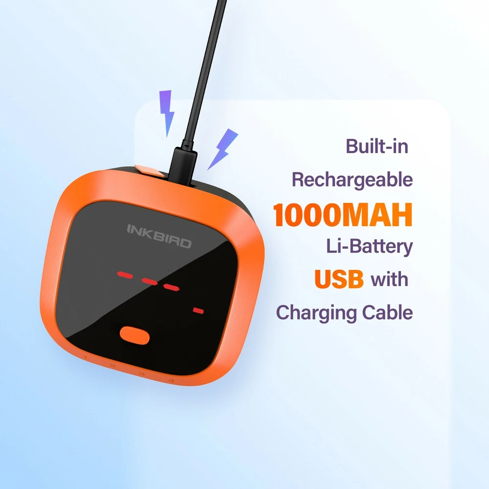 Inkbird Meat Thermometer Wireless Probe Rechargeable Bluetooth BBQ Measure 4XC