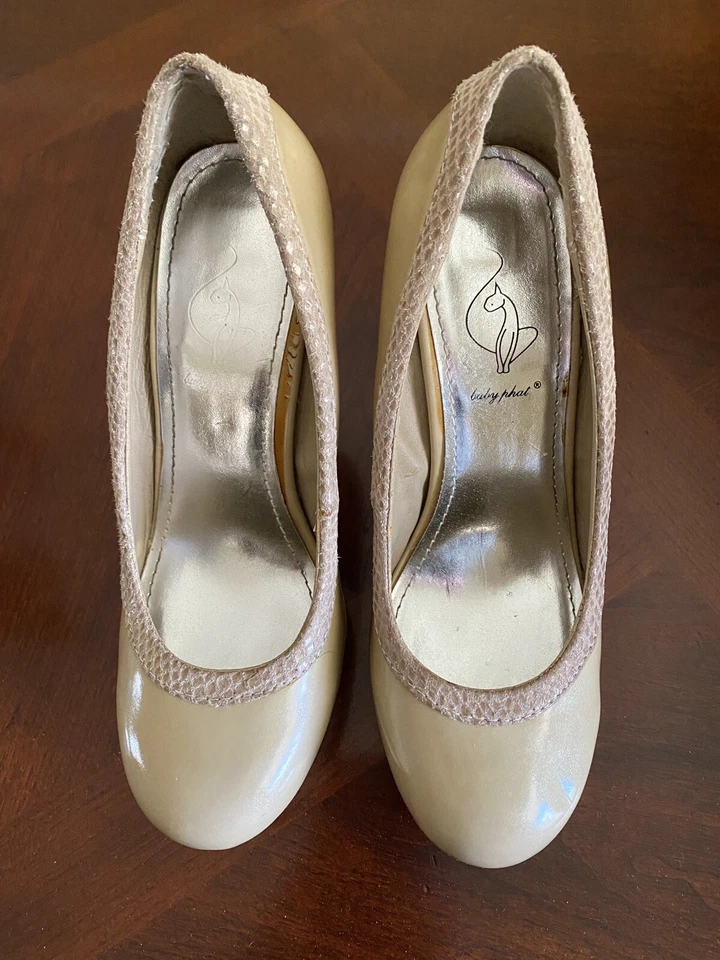 Zapatos de tacón de aguja Baby Phat Chance charol serpiente plataforma para mujer 7M Foto 2 de 4