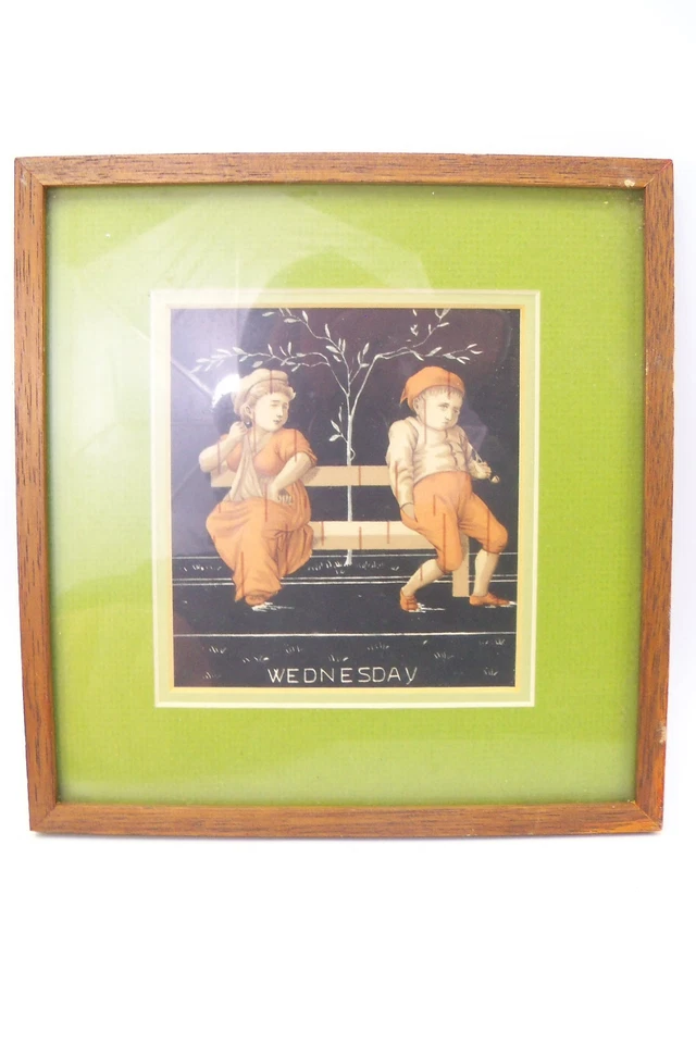 7  Folk Art Woodblock Prints Daily Week Days Monday-Sunday - Image 4 of 4