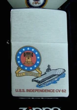 USS Independence (CV-62) Aircraft Carrier Zippo MIB Brushed Chrome
