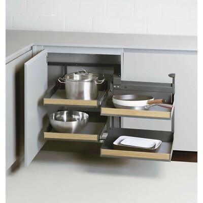 Magic Corner Comfort Lift Hardware für Eckschrank, cor. 900mm mit Alu Ste