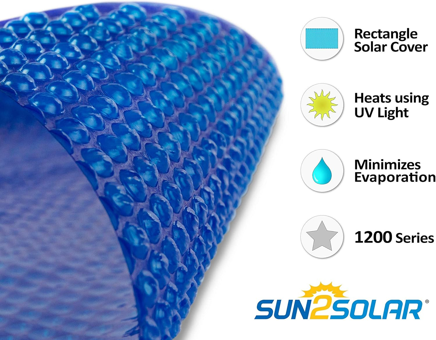 Blue 18 Ft X 40 Ft Rectangle Solar Cover | 1200 Series | Heat Retaining Blanket