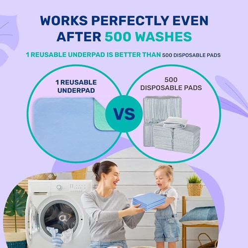 Inkontinenz Betteinlagen waschbar wasserdicht 34”X36” waschbare Pipi Pads für Erwachsene - Bild 19 von 24