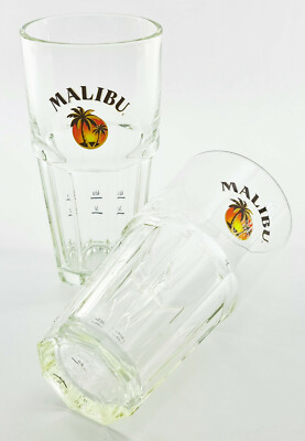 2 Malibu Coconut Rum Likör Highball Longdrinkglas stapelbar Cocktailgläser 3479